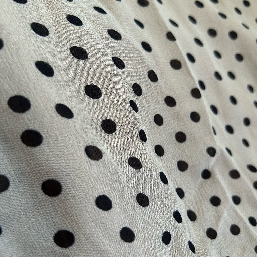 GANNI Neutral Polka Dot Georgette Midi Dress Long Sleeve Scandi Style EU 32/US 0 - Picture 12 of 16